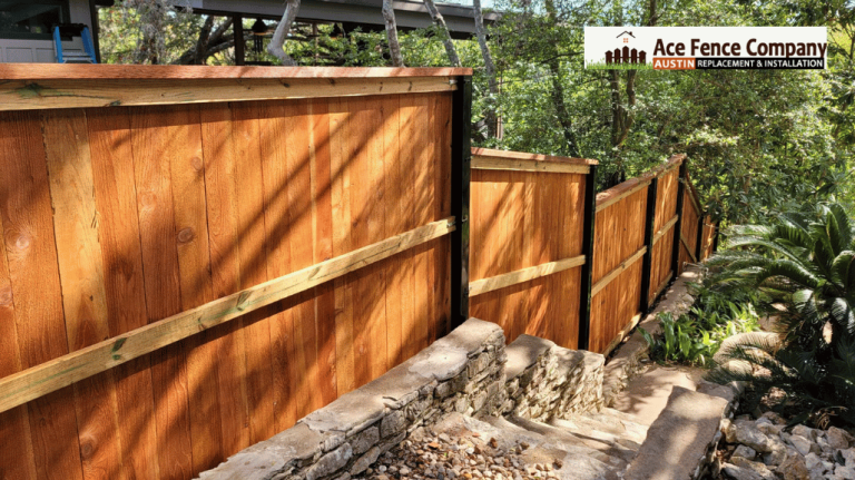 newly installed wooden fence