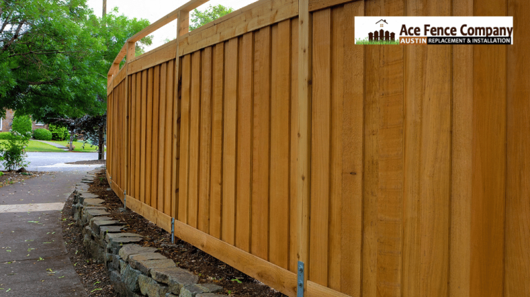 newly repaired wooden fence